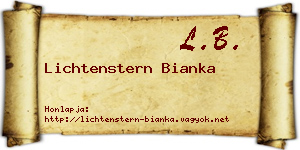 Lichtenstern Bianka névjegykártya